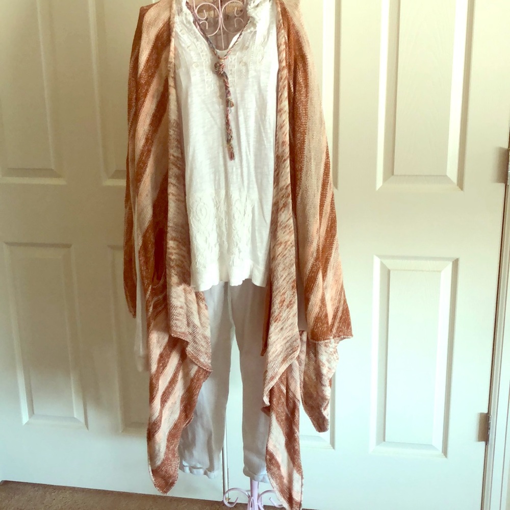 Free People The Big Trail Ruana Burnt Orange